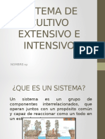 Sistema de Cultivo Extensivo e Intensivo