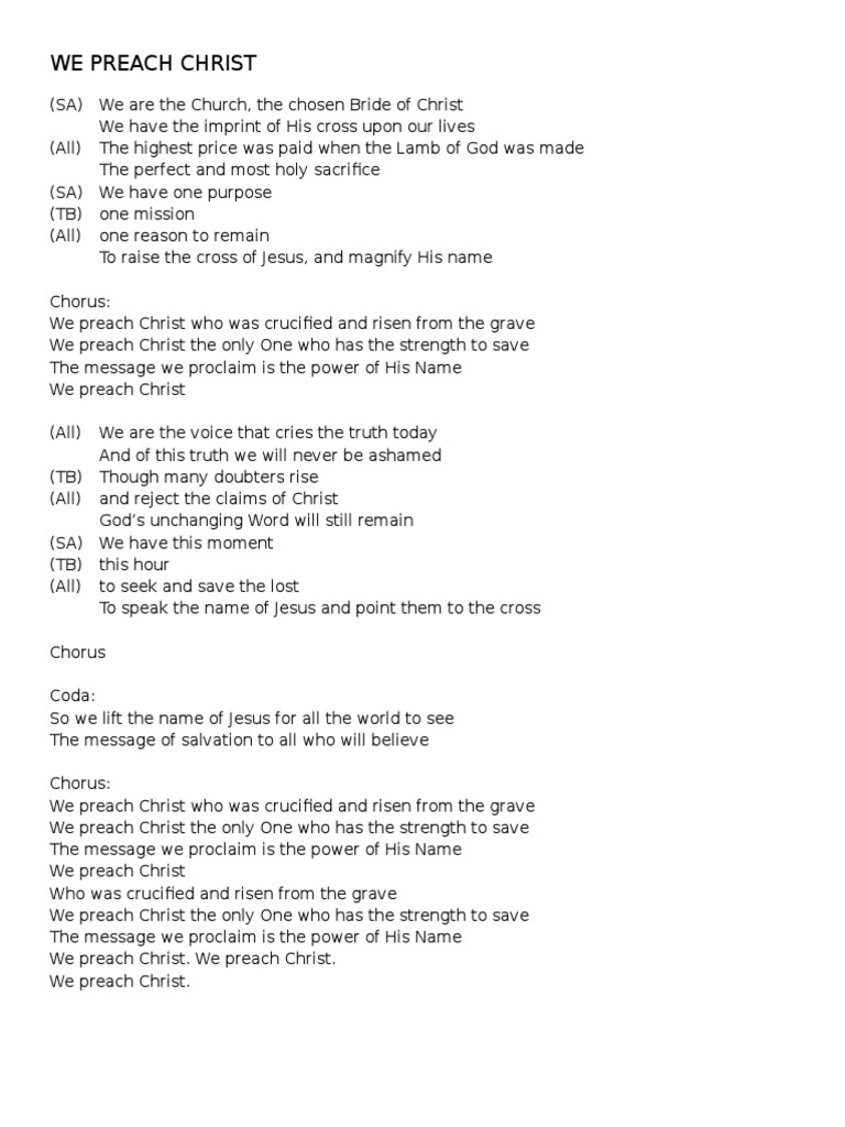 We Preach Christ Pdf Crucifixion Jesus
