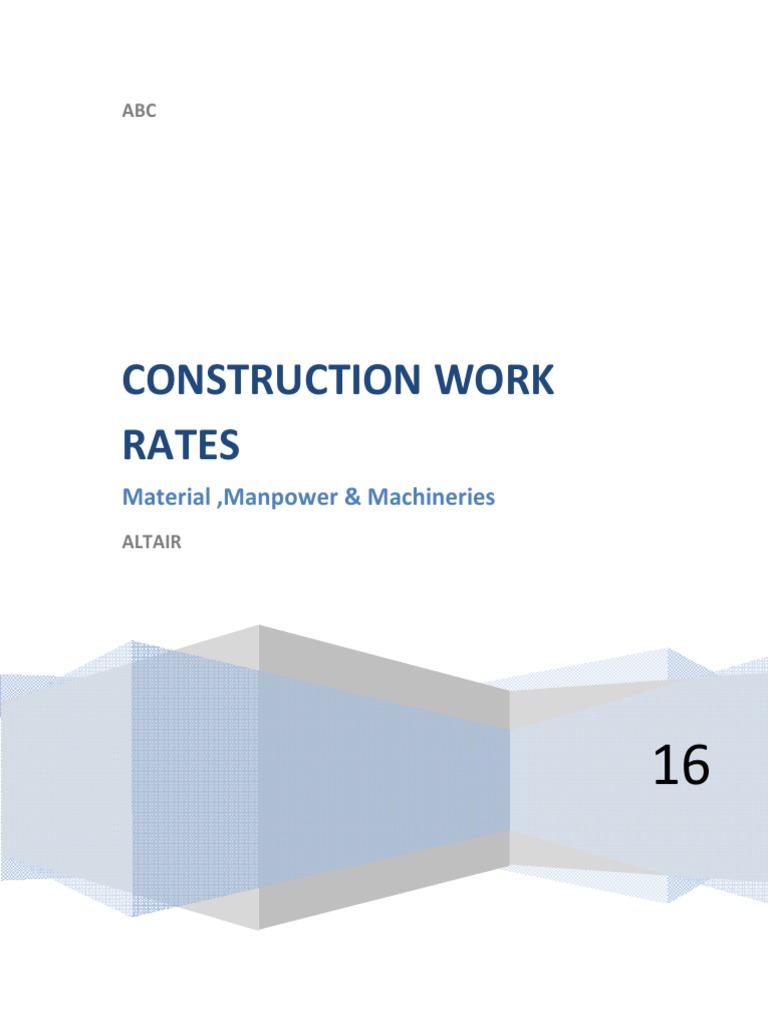 Construction Work Rates Guide | PDF | Deep Foundation | Drilling Rig