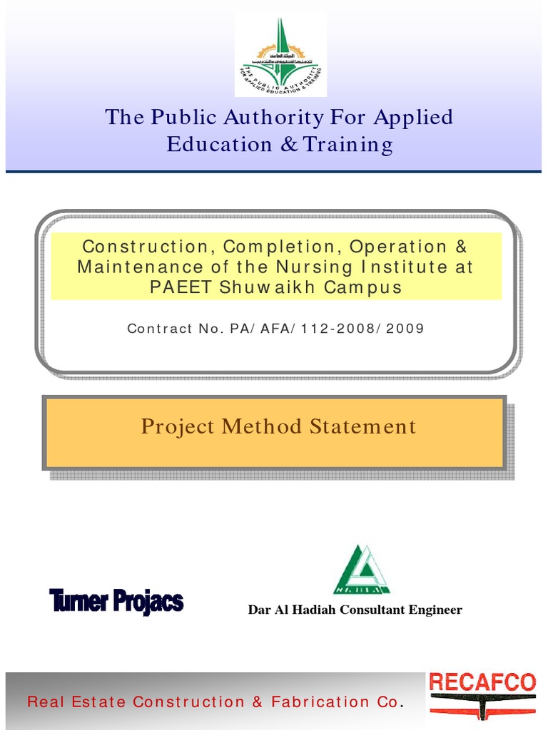 Method Statement For A Construction Project PDF | PDF | Flooring | Plaster