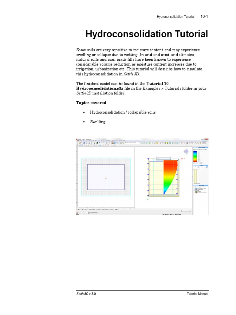 Hydroconsolidation in Settle3D Tutorial | PDF | Soil | Deformation ...