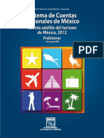 Cuenta Satélite de Turismo en México 2012