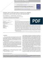 Predictive Value of Self-related Health in Pregnancy for Childbirth Complications, And Maternal Health