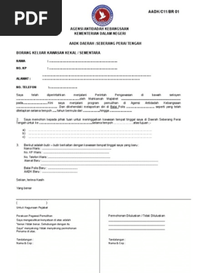Aadk C11 Br01 Borang Keluar Kwsn Pdf