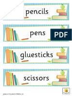 Pencils Pens Gluesticks Scissors