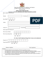 Application For The Certification of A Drivers Licence