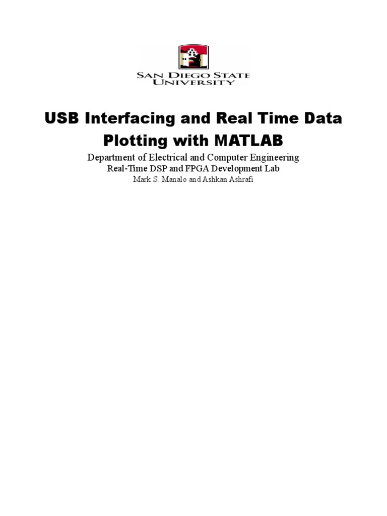 USB Interfacing and Real Time Data Plotting With MATLAB: Department of ...
