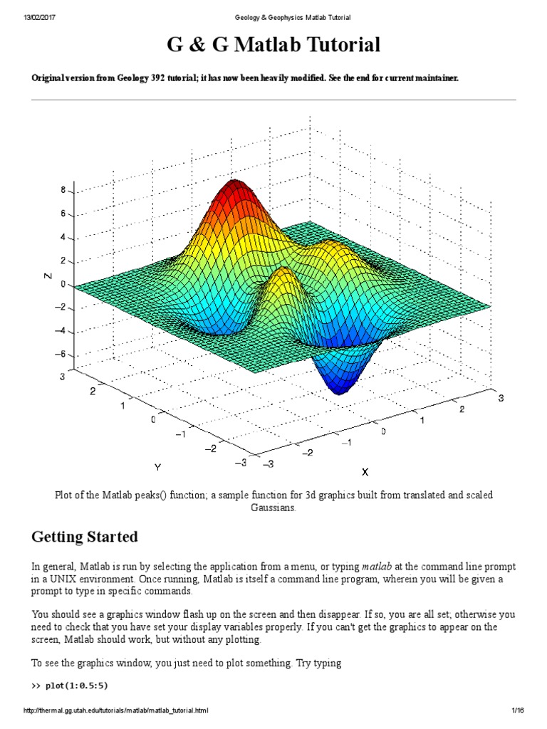 Geology & Geophysics Matlab Tutorial.pdf | Array Data Structure | Matlab