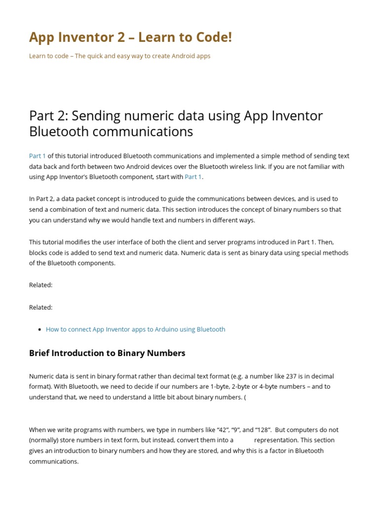 Bluetooth AppInventor 2 PDF Bluetooth ClientServer Model