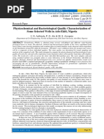 Physicochemical and Bacteriological Quality Characterization of Some Selected Wells in Ado-Ekiti, Nigeria