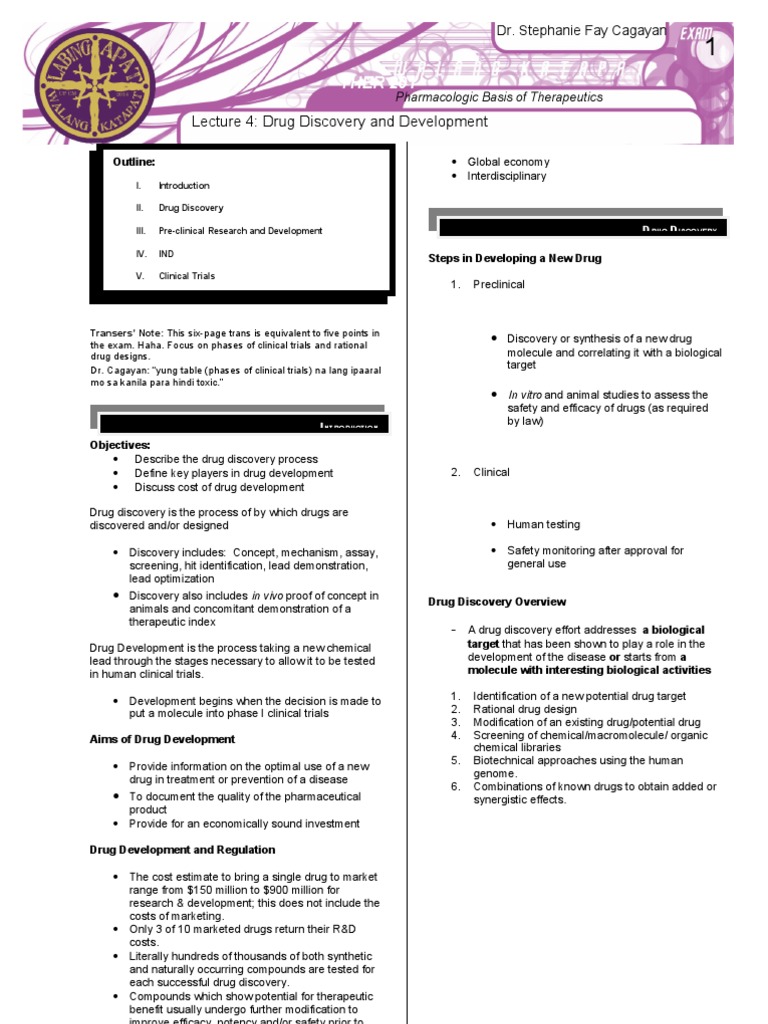 Drug Discovery and Development Overview | PDF | Phases Of Clinical ...
