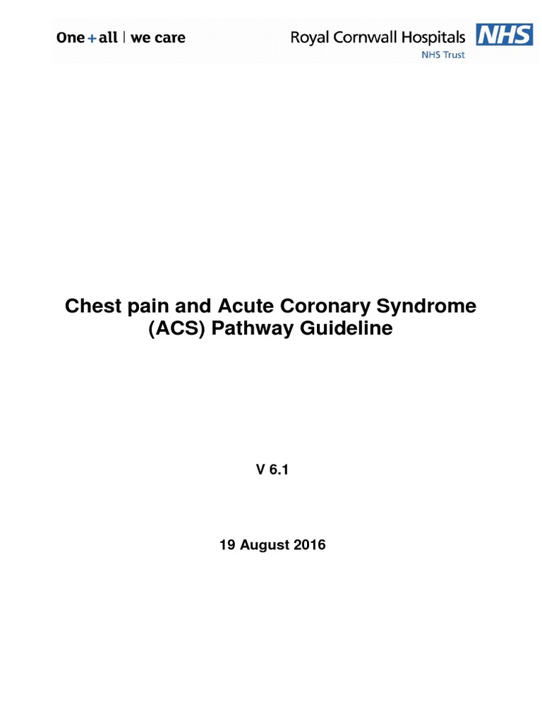 ACS Management Guidelines for Chest Pain | PDF | Myocardial Infarction ...