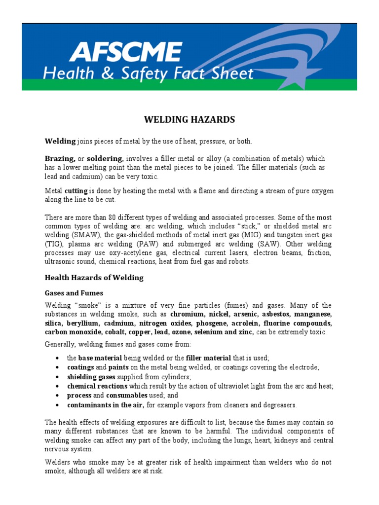 Welding Hazards and Health Risks | PDF | Welding | Construction