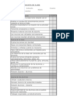 Ficha de Observación de Clase