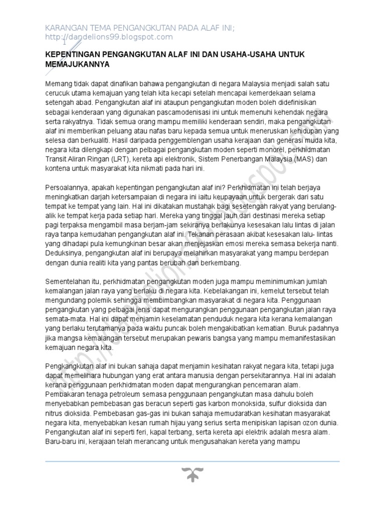 Scribd Pengangkutan Alaf Ini Pdf