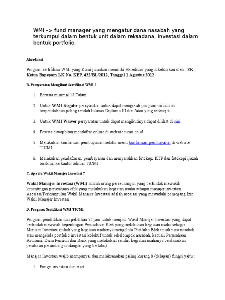 Soal Ujian Wmi Helmi Kediris