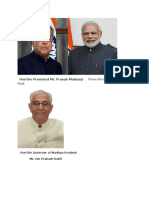 Hon'ble President Mr. Pranab Mukharji Prime Minister Mr. Narendra