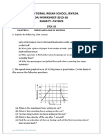Physics Worksheet - 3 Class Ix Force and Laws of Motion