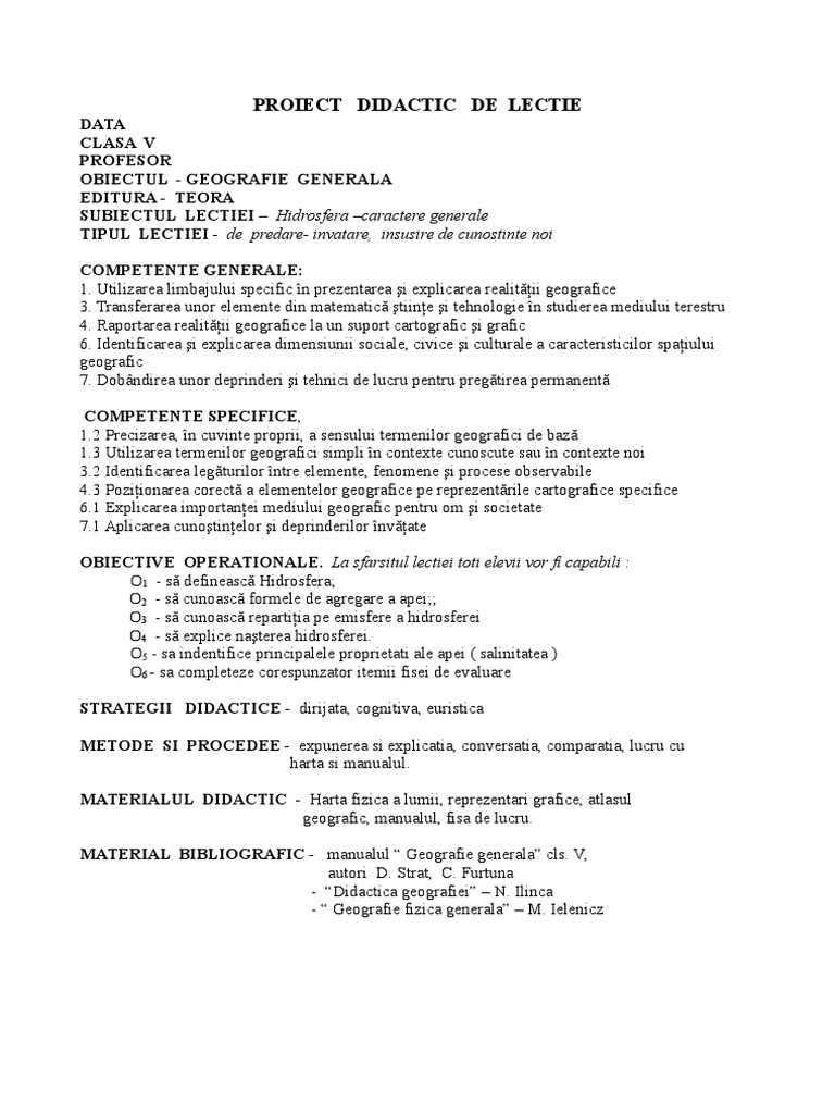 Hidrosfera Caractere Generale Cls5 5