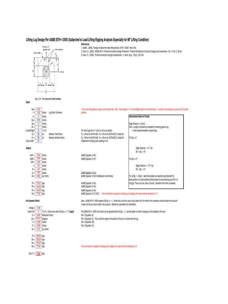 Lug Design | PDF | Strength Of Materials | Mechanical Engineering