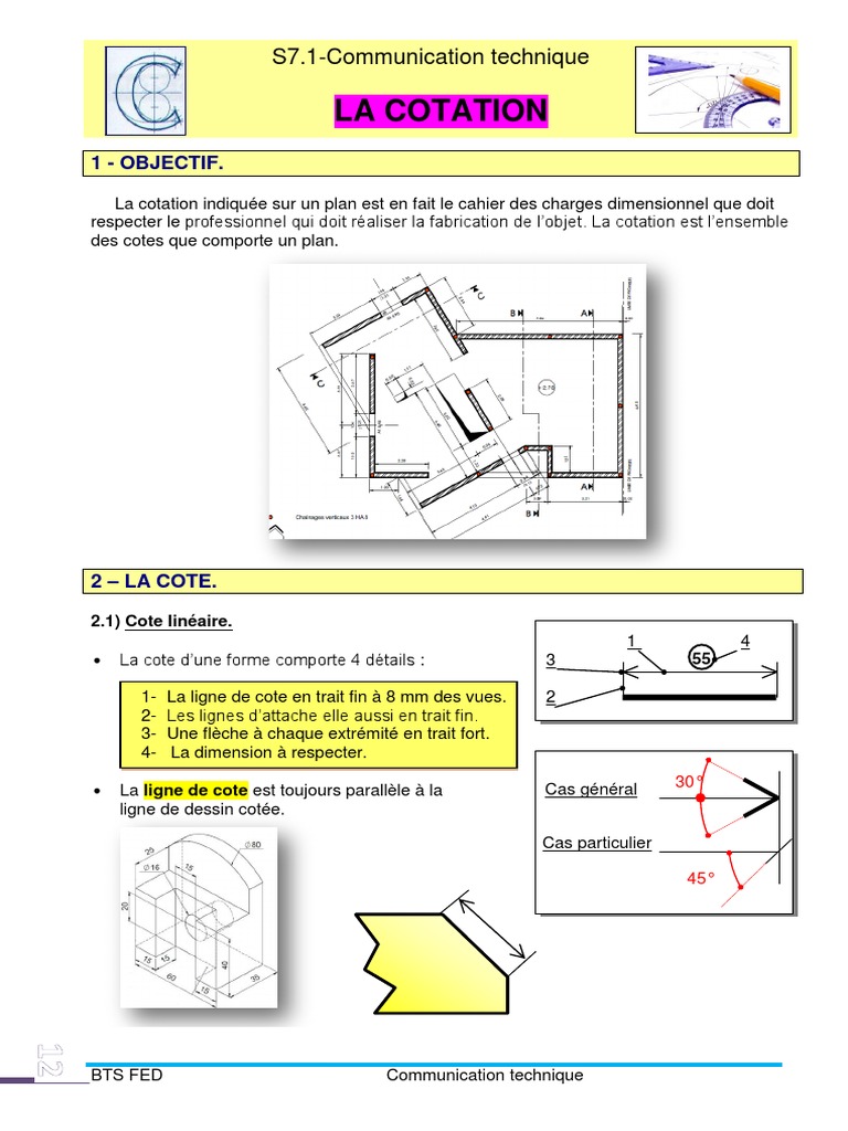 Guide de cotation en dessin technique | PDF | Cercle | Dessin