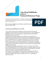 Ang Ating Pakikibaka para Sa National Minimum Wage
