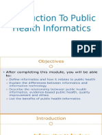 Introduction To Public Health Informatics