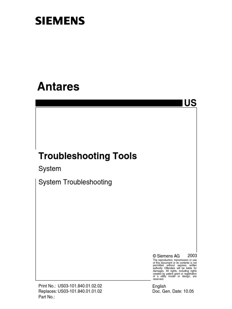 US03-101.840.01.02.02 | Medical Ultrasound | Troubleshooting