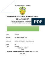 Informe Sobre La Cadena Alimenticia y La Ley Del 10