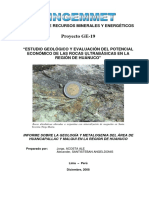 Estudio Geológico y Evaluación Del Potencial Económico Región Huánuco