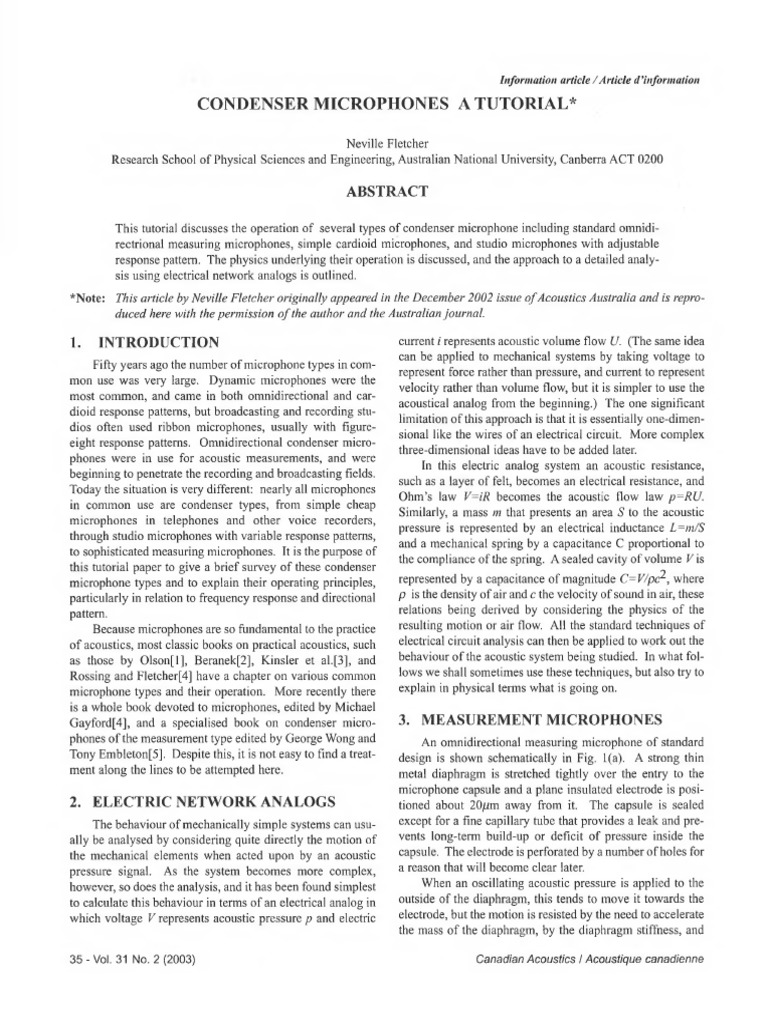 Condenser Microphones Explained A Guide to the Operation and Physics