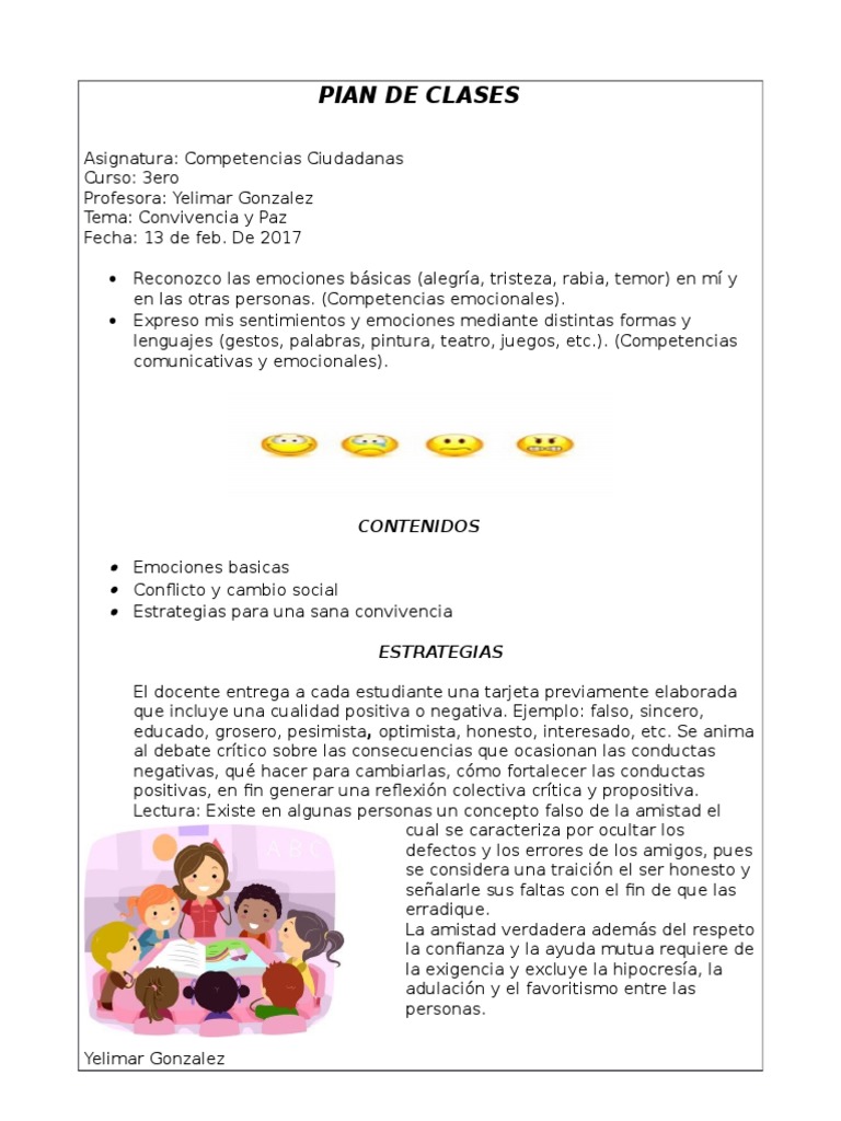Plan de Clases | Las emociones | Autosuperación