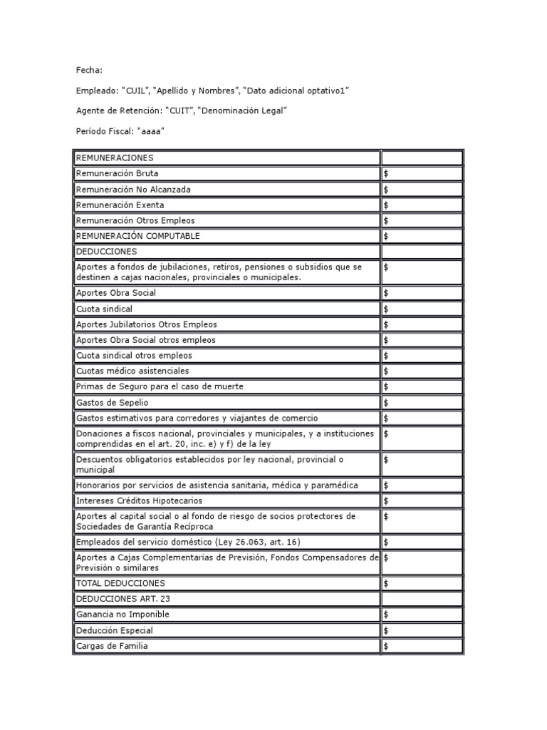Modelo Del Formulario F649 | PDF | Salario | Impuestos