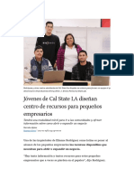 Jóvenes de Cal State LA Diseñan Centro de Recursos para Pequeños Empresarios