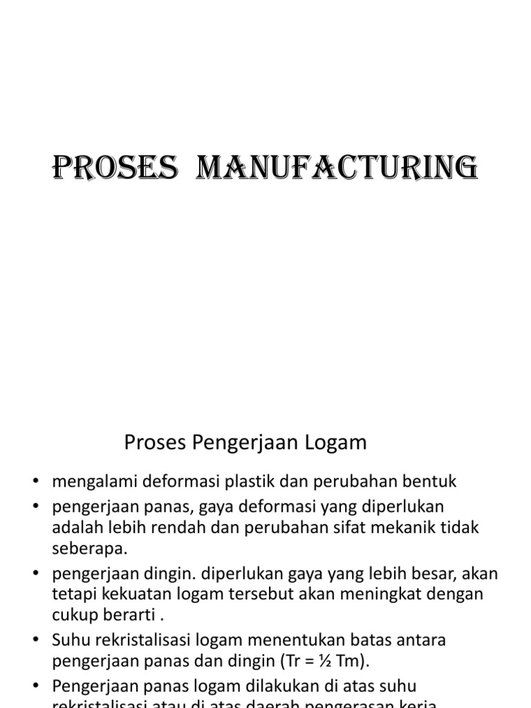 Proses Manufacturing PDF | PDF