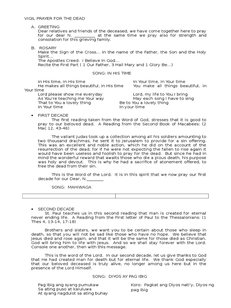 Vigil Prayer for the Dead Prayer Christian Belief And Doctrine