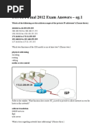 CCNA 1 Final 2012 Exam Answers