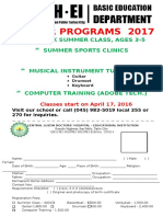 Summer Programs 2017