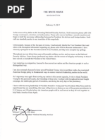 Michael Flynn Resignation Letter