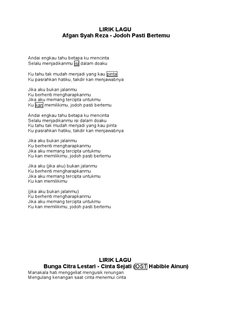 Lirik Lagu Struktur Lagu Hiburan Umum