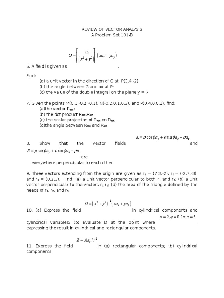 Unit Vector and Angle Calculations | PDF | Euclidean Vector ...