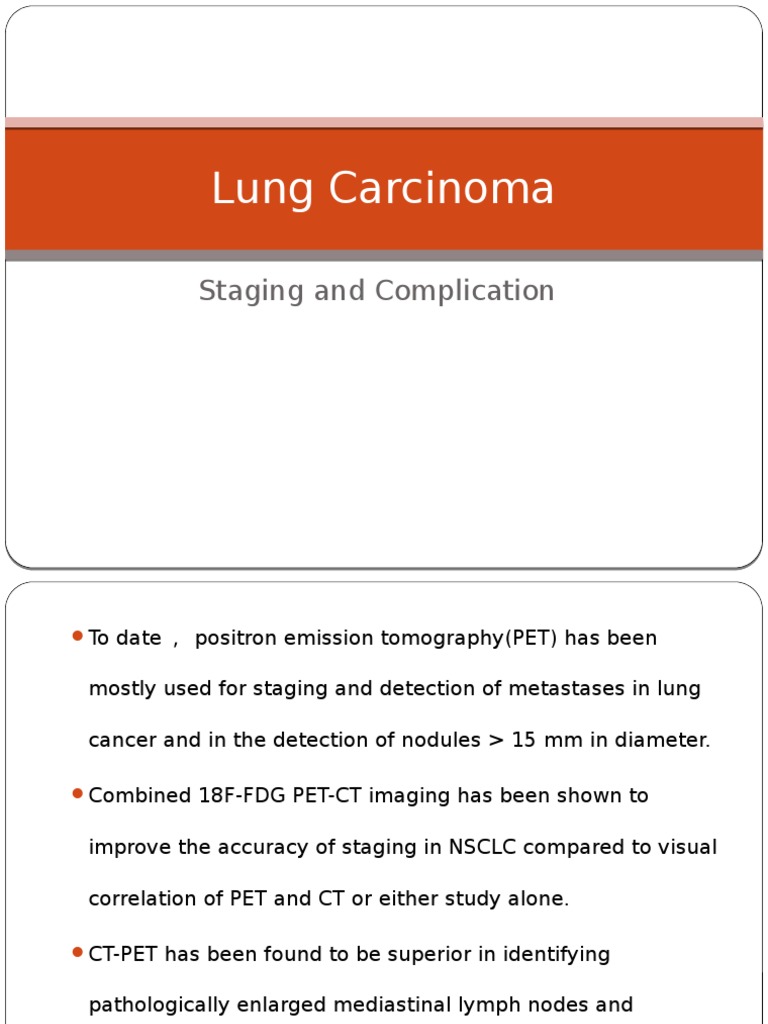 Lung Cancer Staging and Imaging Techniques | PDF