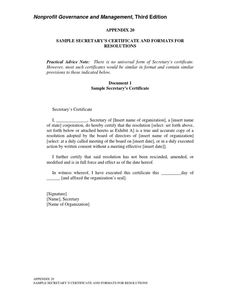 Appendix 20 Sample Secretary PDF | PDF