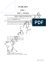 IIT Paper 1 Physics 2012