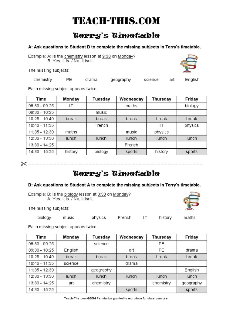 Terrys Timetable | PDF | Learning | Science