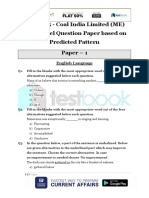 Live Leak - Coal India Limited (ME) 2017 Model Question Paper Based on Predicted Pattern