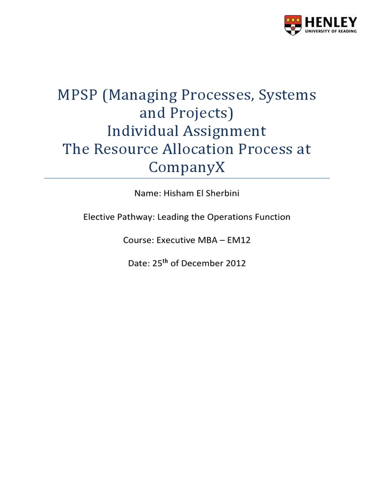 MPSP Resource Allocation Analysis | PDF | Strategic Management | Motivation