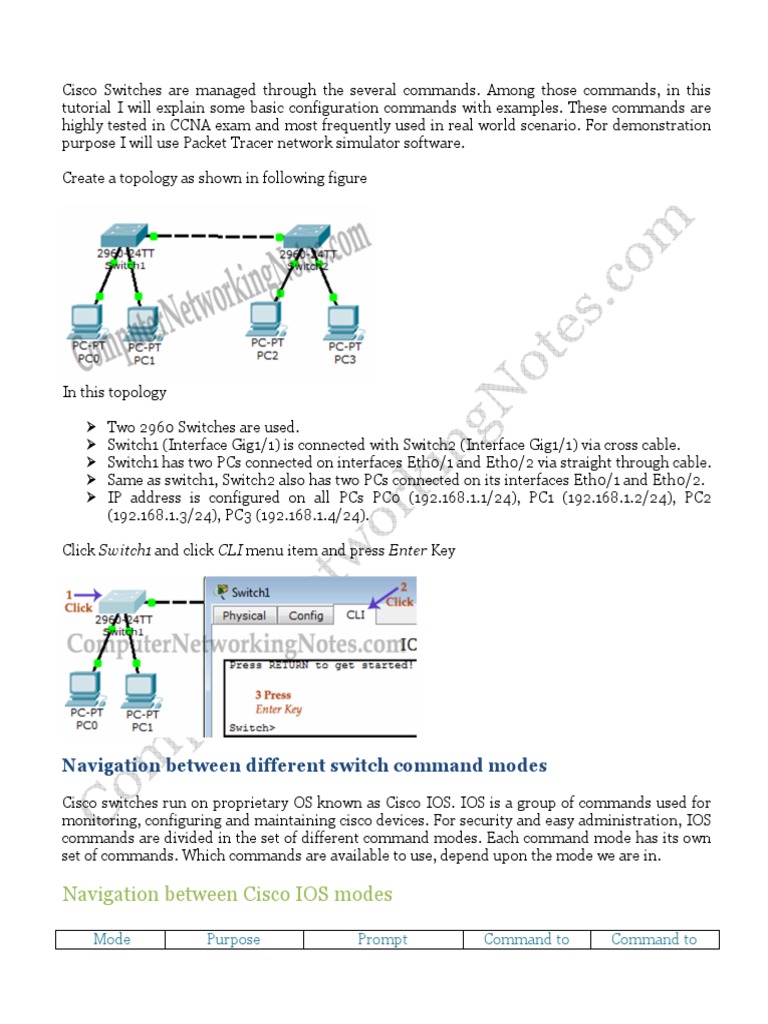 Basic Switch Configuration Guide With Examples | PDF | Command Line ...