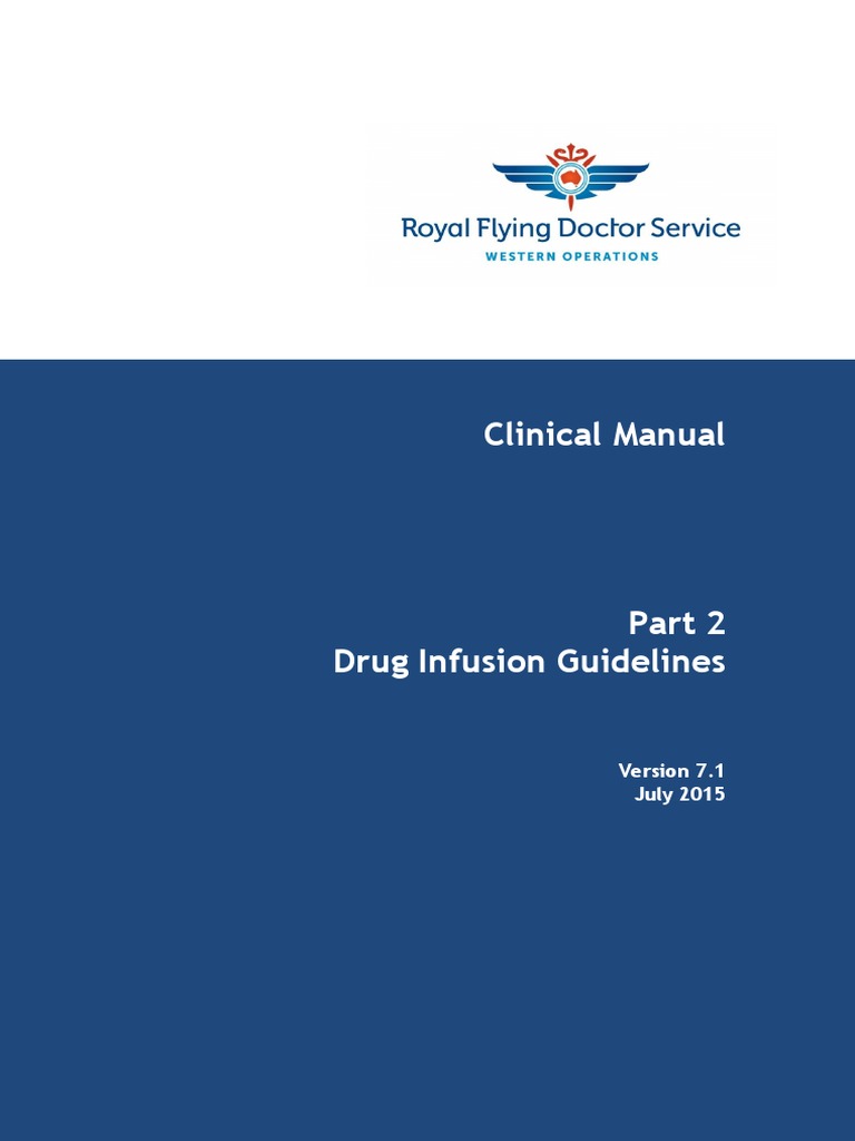 Drug Infusion Guidelines Manual 7.1 | PDF | Intravenous Therapy | Blood ...