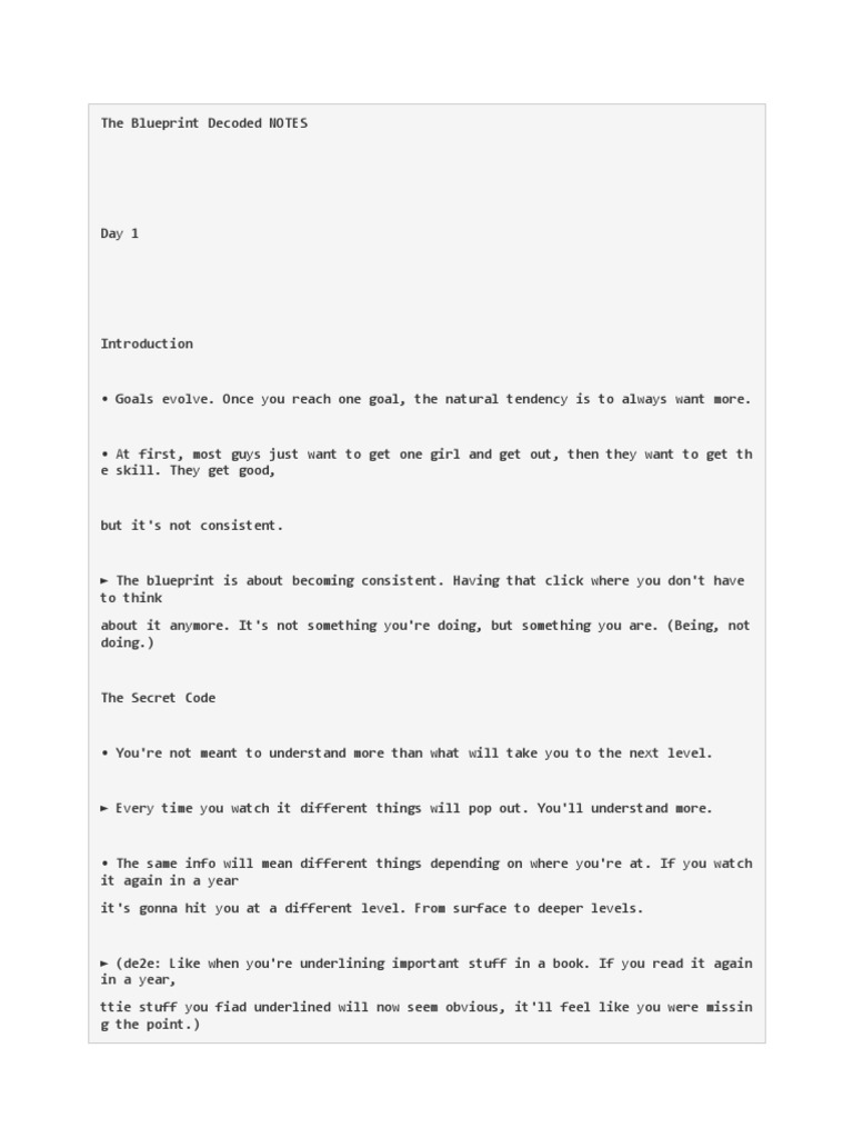 The Blueprint Decoded NOTES | PDF | Feeling | Mind